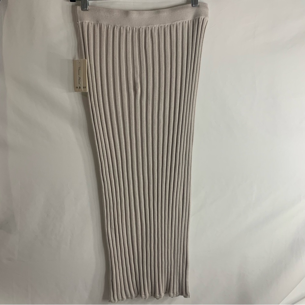2 PIECE SET Industry Ribbed Knit Neutral Tank Top and Maxi Skirt, size M NEW - Picture 14 of 16